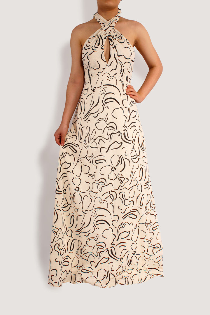 FLOWERS AT DUSK MAXI DRESS