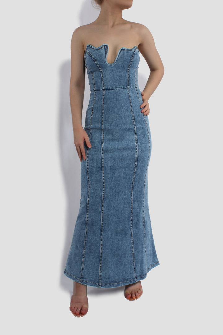 THE DENIM MERMAID MAXI DRESS