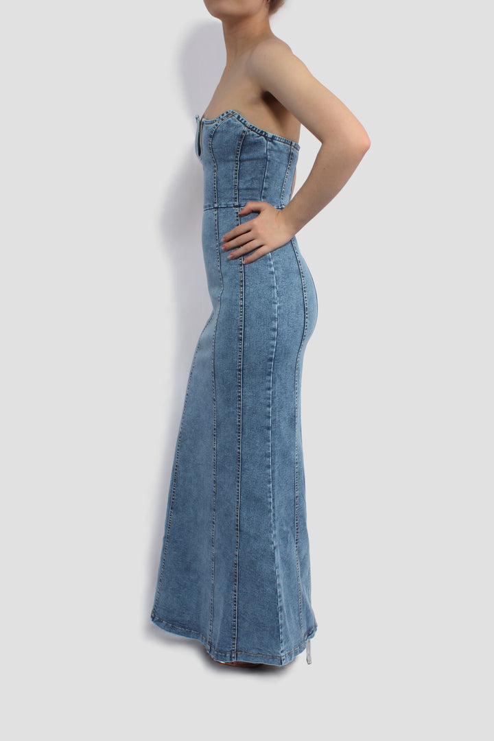 THE DENIM MERMAID MAXI DRESS