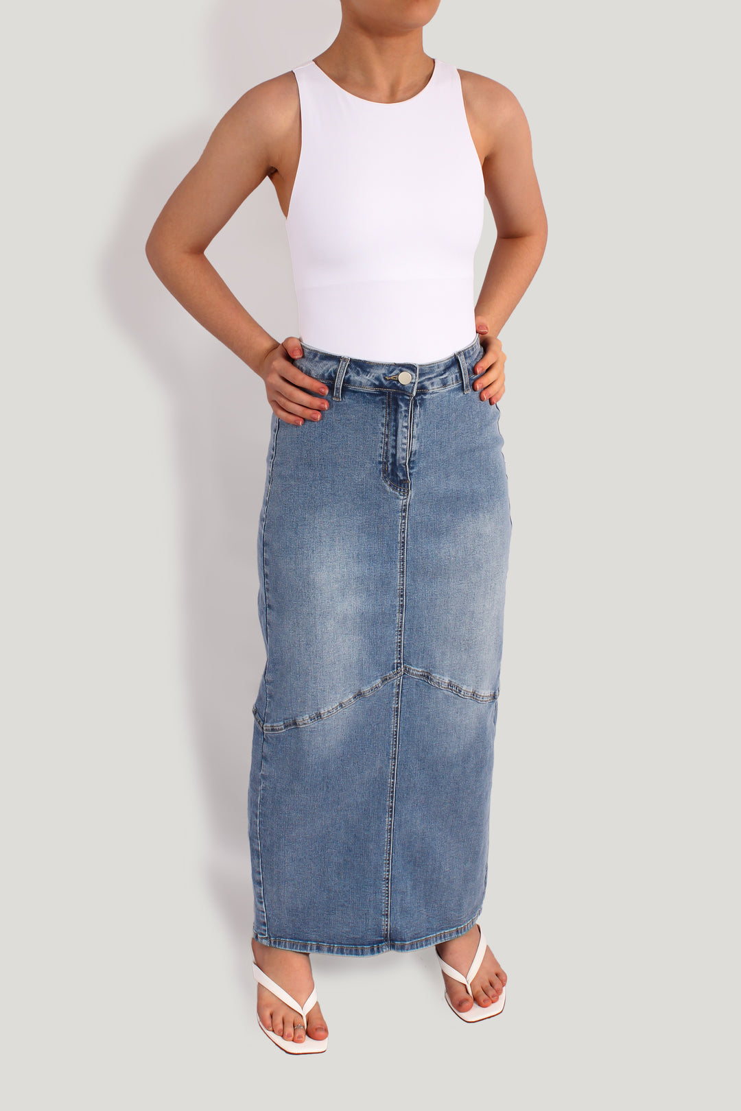 THE MARIA DENIM MAXI SKIRT