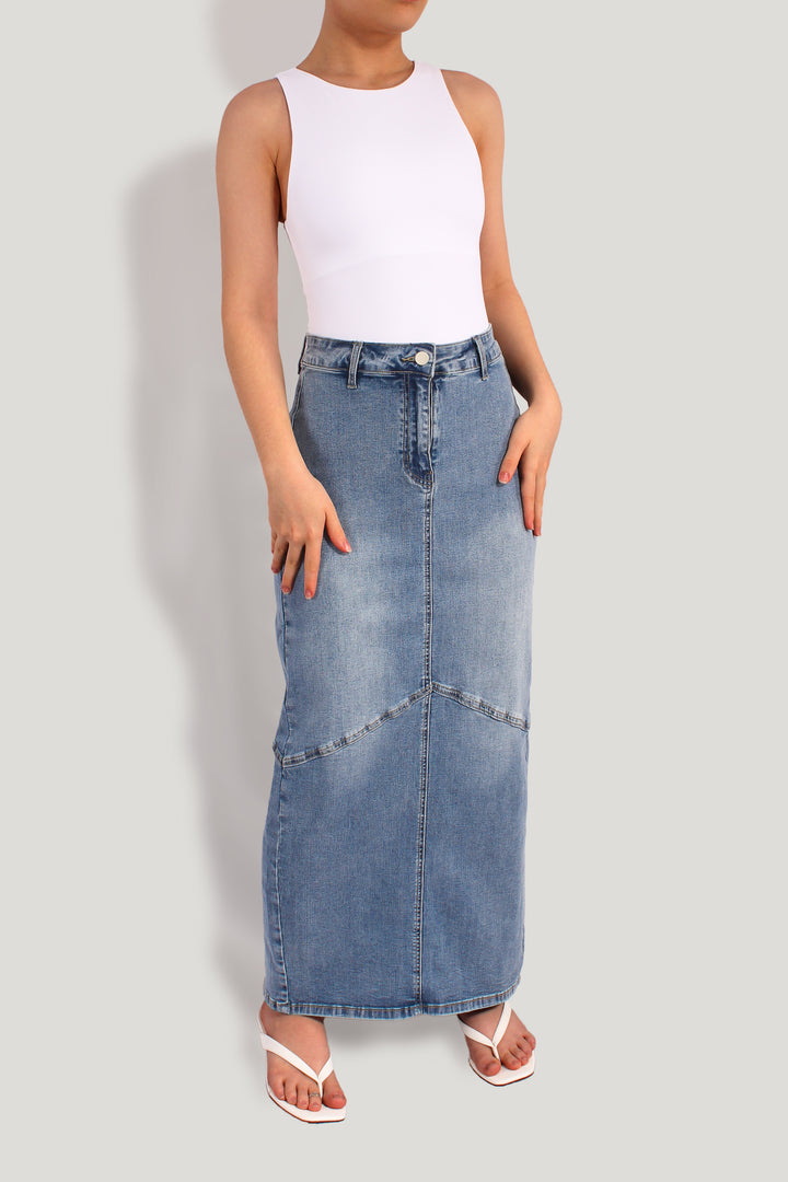 THE MARIA DENIM MAXI SKIRT
