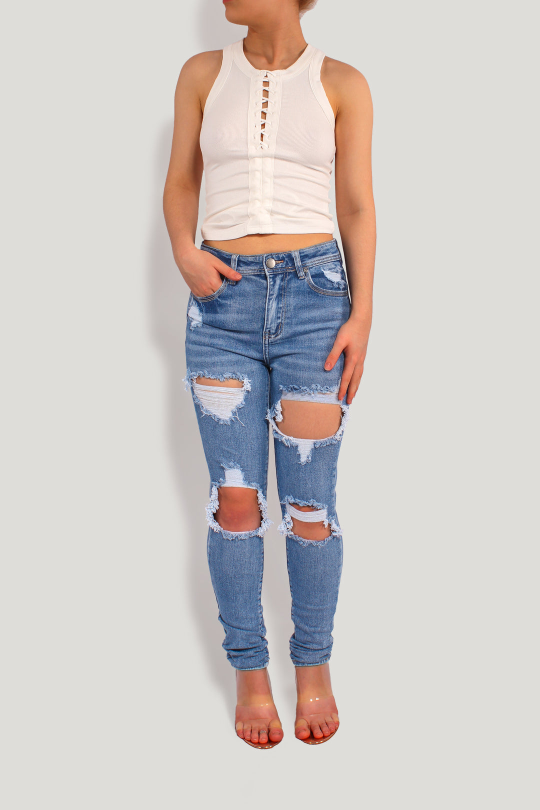 BILLIE RIPPED JEANS