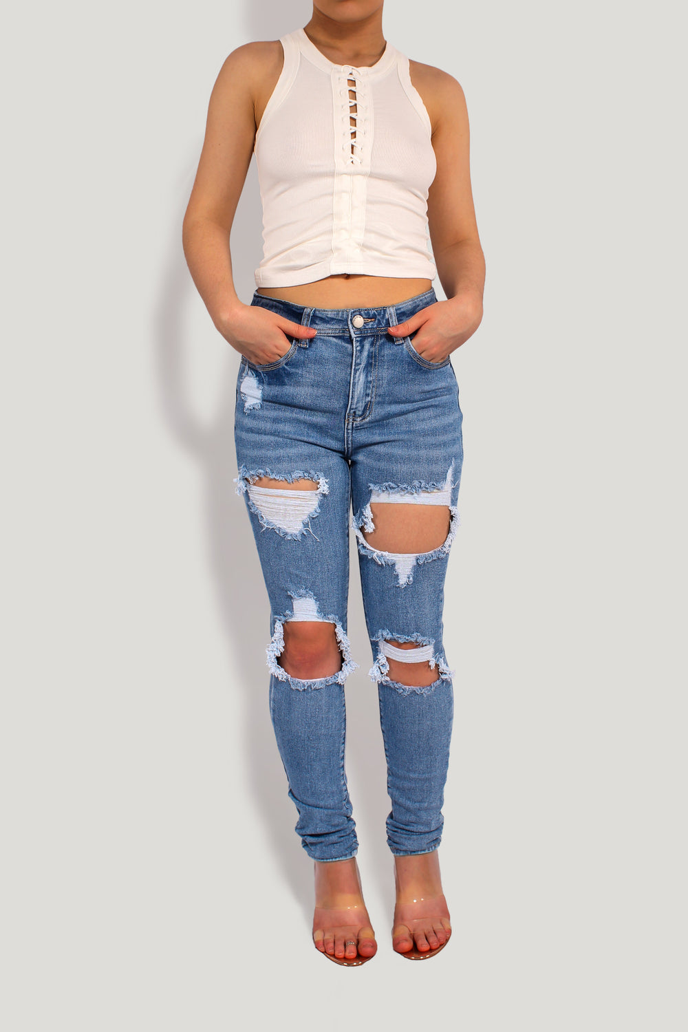 BILLIE RIPPED JEANS